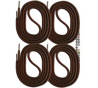 SNORS 2 pares de cordones redondos 21 colores 75-200cm Ø5mm, cordones de seguridad para zapatos de trabajo y de senderismo - resistentes al desgarro, lavables, robustos, cordones para zapatos, marrón