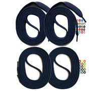 SNORS 2 pares de cordones redondos y planos, 22 colores, 60 - 150 cm - Estables, lavables, resistentes a desgarros, cordones de poliéster para zapatillas deportivas y zapatillas de correr, azul
