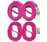 SNORS 2 pares de cordones redondos y planos, 22 colores, 60 - 150 cm - Estables, lavables, resistentes a desgarros, cordones de poliéster para zapatillas deportivas y zapatillas de correr, Rosa