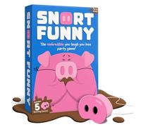 Snort Funny - El Increíble Te Ríes Te Pierdes Juego de Fiesta, Juegos Familiares para Niños y Adultos con 150 Tarjetas de Desafío, 5 Focicos de Cerdo y Fichas de Lodo, Juegos Divertidos para Amigos y