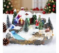 Snorthy Pueblo Navideño con Movimiento Pueblo Navidad con Luz LED y Música Ciudad Navideña Decoración de Navidad para Casa Sobremesa Casitas de Decoracions para Decoración de Fiestas
