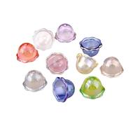 Snorvixre 10 elegantes campanas acrílicas colgantes de acrílico con varios pétalos, tapas de perlas de flores para joyas y proyectos de manualidades, campanas de viento de colores, talla única, como
