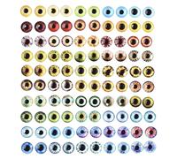 Snorvixre 100 colgantes de ojos al azar, accesorios de manualidades para accesorios hechos a mano, cabujones de cristal, accesorios de joyería, 6mm, como se describe