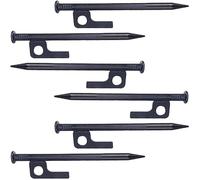 Snorvixre 6 estacas de arena para camping al aire libre, construcción de acero resistente, inoxidable, anclaje seguro para tienda de campaña, postes portátiles