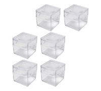 Snorvixre 6 pequeñas cajas de observación cuadradas con lupa para niños, caja de observación segura de plástico con tapa de aumento