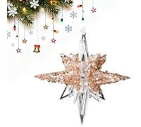 Snorvixre Adorno de copos de nieve acrílico transparente reutilizable con diseño para temporadas festivas, decoración de árbol de Navidad de acrílico