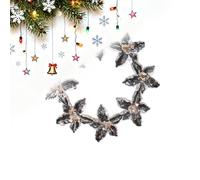 Snorvixre Adorno de copos de nieve acrílico transparente reutilizable con diseño para temporadas festivas, decoración de árbol de Navidad de acrílico