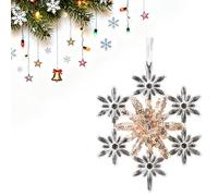 Snorvixre Adorno de copos de nieve acrílico transparente reutilizable con diseño para temporadas festivas, decoración de árbol de Navidad de acrílico