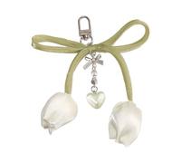 Snorvixre Artisanal Flower Code Hoop - Colgante decorativo de mezcla delicada, multiusos, colgante decorativo elegante para el día a día, colgante de bolso multiusos, Blanco, Talla única