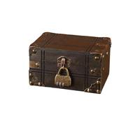 Snorvixre Baúl pirata decorativo con cerradura de código, construcción de madera resistente para almacenamiento secreto y diseño de interiores, uso diario, acento de decoración del hogar