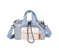 Snorvixre Bolso bandolera moderno de dos tonos, construcción de nailon ligero, correa ergonómica ajustable, espacio de almacenamiento multifuncional, bolso bandolera de nailon impermeable para mujer