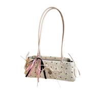 Snorvixre Bolso de hombro para mujer, bolso de mano a la moda a juego con las axilas, hermosos lazos para el hombro para mujer, para uso diario, Blanco