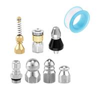 Snorvixre Boquillas de limpieza de alcantarillas profesionales que incluyen conectores y cinta adhesiva para la eliminación eficiente de obstrucciones en 5000 Limpiador de alcantarillas industriales