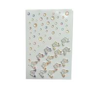 Snorvixre Brillantes diamantes de imitación, perlas, joyas faciales, piedras preciosas, pegatinas, belleza de moda, diamantes, accesorios para fiestas, decoraciones de boda, talla única, como se