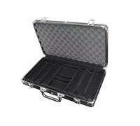 Snorvixre Caja de almacenamiento portátil con chip de póquer de 300 capacidades, rígida, para viajes y entretenimiento familiar, caja de tarjetas rectangular de aleación de aluminio