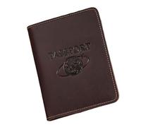 Snorvixre Cartera de cuero para pasaporte funcional con bloqueo, seguro para guardar tarjetas de crédito para viajeros de negocios y de placer, bloqueando pasaportes, marrón