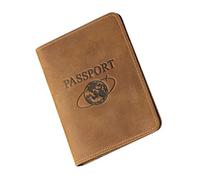 Snorvixre Cartera de cuero para pasaporte funcional con bloqueo, seguro para guardar tarjetas de crédito para viajeros de negocios y de placer, bloqueando pasaportes, marrón