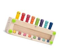 Snorvixre Cilindro de entrenamiento sensorial de madera para el reconocimiento del color y el desarrollo de la coordinación de los ojos de la mano en niños en edad preescolar, juguete educativo de