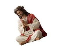 Snorvixre Consoladora figura sagrada de resina, acompañante de escritorio para salpicadero de coche cristiano y oficina en casa, decoración de mesa, regalo, oración, sentado, sagrado