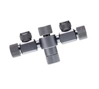 Snorvixre Distribuidor profesional de CO2 Bubbler, 1 entrada, 2 salidas, herramienta de aleación de aluminio para entusiastas del acuario, contador de burbujas