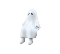 Snorvixre Divertida estatua en miniatura sentada fantasmal para decoración de fiestas de Halloween, resina, decoración de jardín al aire libre, gran regalo, fantasmas de Halloween, bonsái