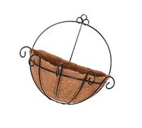 Snorvixre Elegante maceta de medio pared con cocos, cadena de hierro redonda, cesta colgante para balcones, decoración, maceta de cáscara de coco