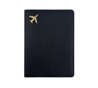 Snorvixre Elegantes fundas protectoras de poliuretano con perfil fino no antirrobo, aptas para pasaportes, tarjetas de crédito y documentos, de piel sintética, Negro