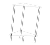 Snorvixre Estantería de esquina de acrílico transparente con 2 niveles para baño, organizador de ducha de pared impermeable, no requiere herramientas, estante de esquina para espacios pequeños