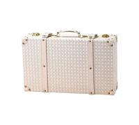 Snorvixre Estuche de almacenamiento de diseño tejido retro, organizador multiusos para ropa, libros, artículos del hogar, contenedores, elegante baúl de almacenamiento