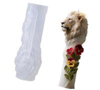 Snorvixre Figura de león pilares europeos, molde de silicona, adecuado para la fabricación de velas y jabón, vela Margay, fundición de elastómero