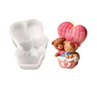 Snorvixre Forma de vela de silicona elástica con figura de oso globo para quitar para molde de vela de silicona hecho a mano