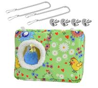 Snorvixre Hamaca para pájaros de peluche con neumático fácil de colgar, refugio cálido, cama de descanso para loros, accesorios de jaulas para clima frío, nido de loro cálido
