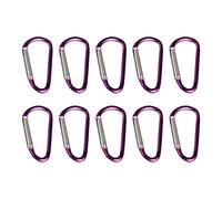 Snorvixre Juego de 10 mosquetones redondos con cierre de seguridad para mochilas, actividades al aire libre, equipo, resistente a la corrosión, llavero, clip