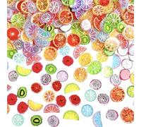 Snorvixre Juego de 60 colgantes hechos a mano en forma de rodaja de fruta, joyas únicas, accesorios de manualidades, perfectos para collares que adornan una pieza de moda