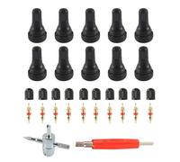 Snorvixre Kits de instalación completos de 32 piezas para facilitar el reemplazo de núcleos de válvula en automóviles, bicicletas y motocicletas. Herramienta ergonómica de válvula resistente a la