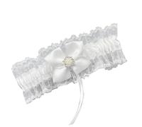 Snorvixre Liga de muslo para boda, roseta, lazo, pierna, ajustable, accesorios de cosplay, cadena para muslos, cómoda, ropa de pierna ajustable, elástica, para novia, Blanco, Talla única