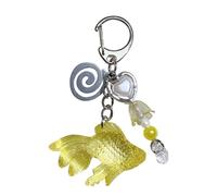 Snorvixre Llavero con detalles de pez, hecho de plástico y aleación para estudiantes y viajeros que garantizan un almacenamiento seguro de llaves como llavero de regalo, amarillo, Talla única