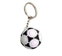 Snorvixre Llavero de fútbol estilo europeo, resistente piel sintética, colgante de recuerdo, decoración para coleccionistas, Fancy Classic Black, Talla única