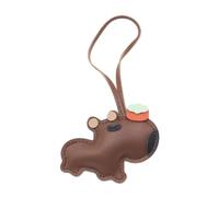 Snorvixre Llavero multicapa con diseño de capibaras, accesorio de piel sintética ligera, perfecto para atuendos casuales e ideas de regalo, colgante de piel sintética de capibaras, Color café., Talla