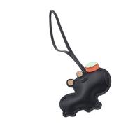 Snorvixre Llavero multicapa con diseño de capibaras, accesorio de piel sintética ligera, perfecto para atuendos casuales e ideas de regalo, colgante de piel sintética de capibaras, Negro , Talla