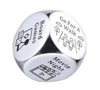 Snorvixre Los dados de noche de acero para citas portátiles mejoran su horario de la noche romántico como regalo para novio, novia, esposa, esposo, parejas