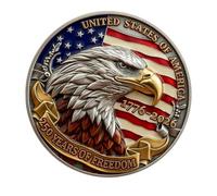Snorvixre Medallas conmemorativas del 250 aniversario de la independencia de Estados Unidos con símbolos para coleccionistas y amantes de la historia Moneda coleccionable