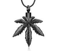 Snorvixre Medallones conmemorativos con hojas de arce para cenizas de mascotas y colgante para recuerdo humano del entierro