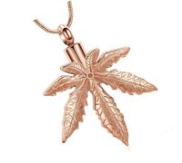 Snorvixre Medallones conmemorativos con hojas de arce para cenizas de mascotas y colgante para recuerdo humano del entierro