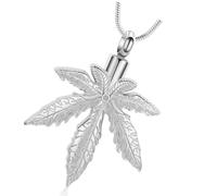 Snorvixre Medallones conmemorativos con hojas de arce para cenizas de mascotas y colgante para recuerdo humano del entierro