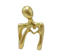 Snorvixre Moderna estatua de resina en forma de corazón, pieza decorativa para exhibir en estanterías de escritorio y estatua de pensamiento abstracto para coleccionistas