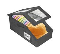 Snorvixre Organizador de almacenamiento de sombreros ventilado, diseños de ventanas transparentes, caja de fieltro plegable para la gestión de accesorios de temporada, organizador de tela no tejida