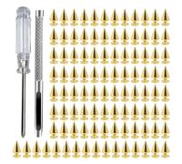 Snorvixre Paquete de 100 púas de metal resistente con tapón de rosca para estilos punk, ropa y proyectos de cuero, accesorios con tapón de rosca, talla única, como se describe