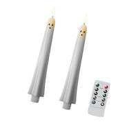 Snorvixre Portavelas LED sin llama, reutilizable, funciona con pilas, con cono fantasma para decoración de mesa de Halloween, funciona con pilas