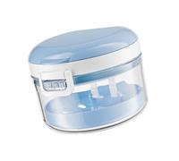 Snorvixre Práctica caja de cuidado de prótesis con secciones de fregadero extraíbles. Diseño de color ergonómico y elegante. Construcción ABS estable. Estuche de almacenamiento para prótesis